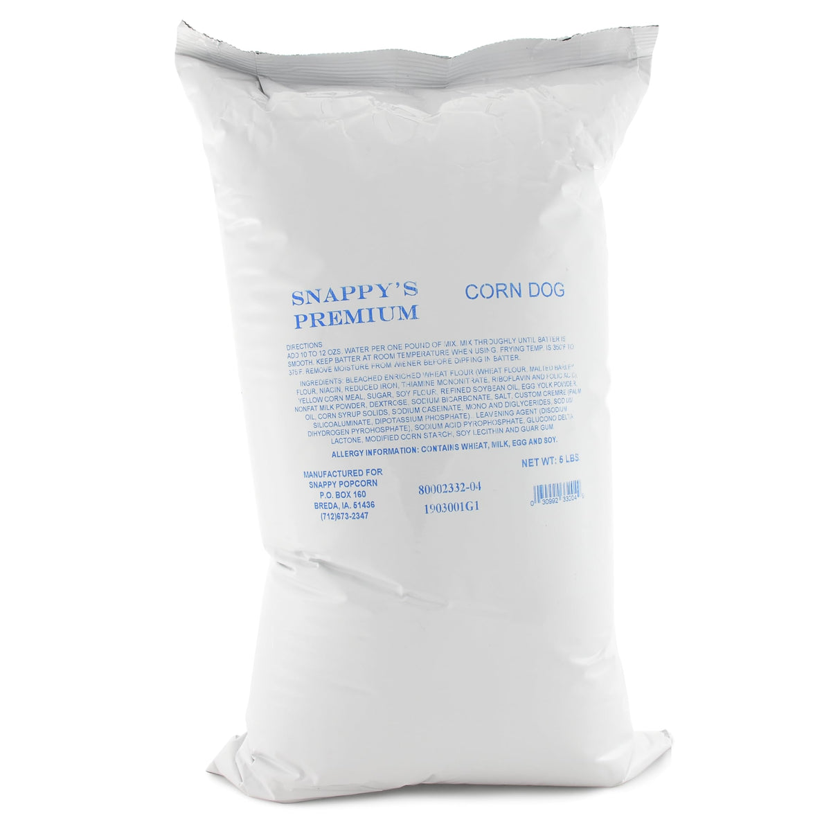 Snappy front of bag showing brand and 5 lb size for easy recognition