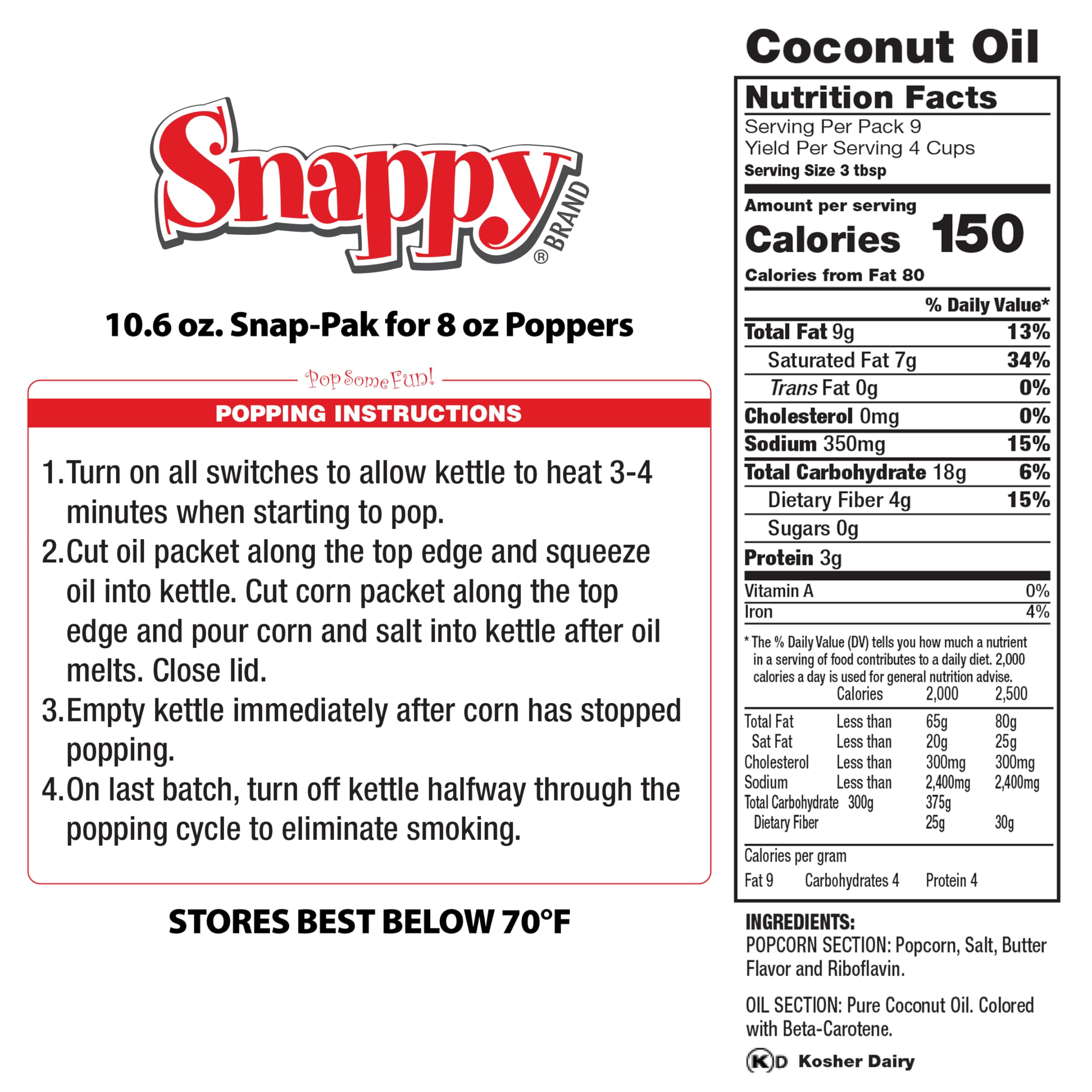 SNAPPY Snap-Pak alongside a ruler showing pack size for storage planning
