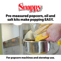 SNAPPY popcorn popping in 8 oz kettle demonstrating fast machine compatibility