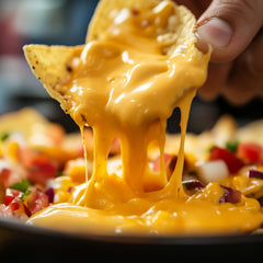 SNAPPY Ricos bag label close-up showing product info and real cheddar claim for buyers