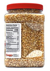 SNAPPY close-up of raw white kernels highlighting uniform size and consistent popping