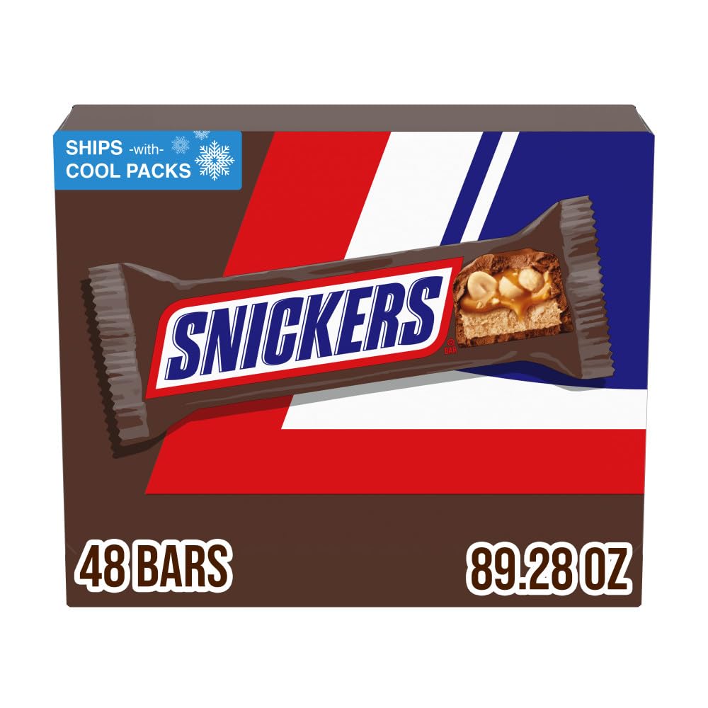 Snickers front box packaging showing 48-count for easy gifting