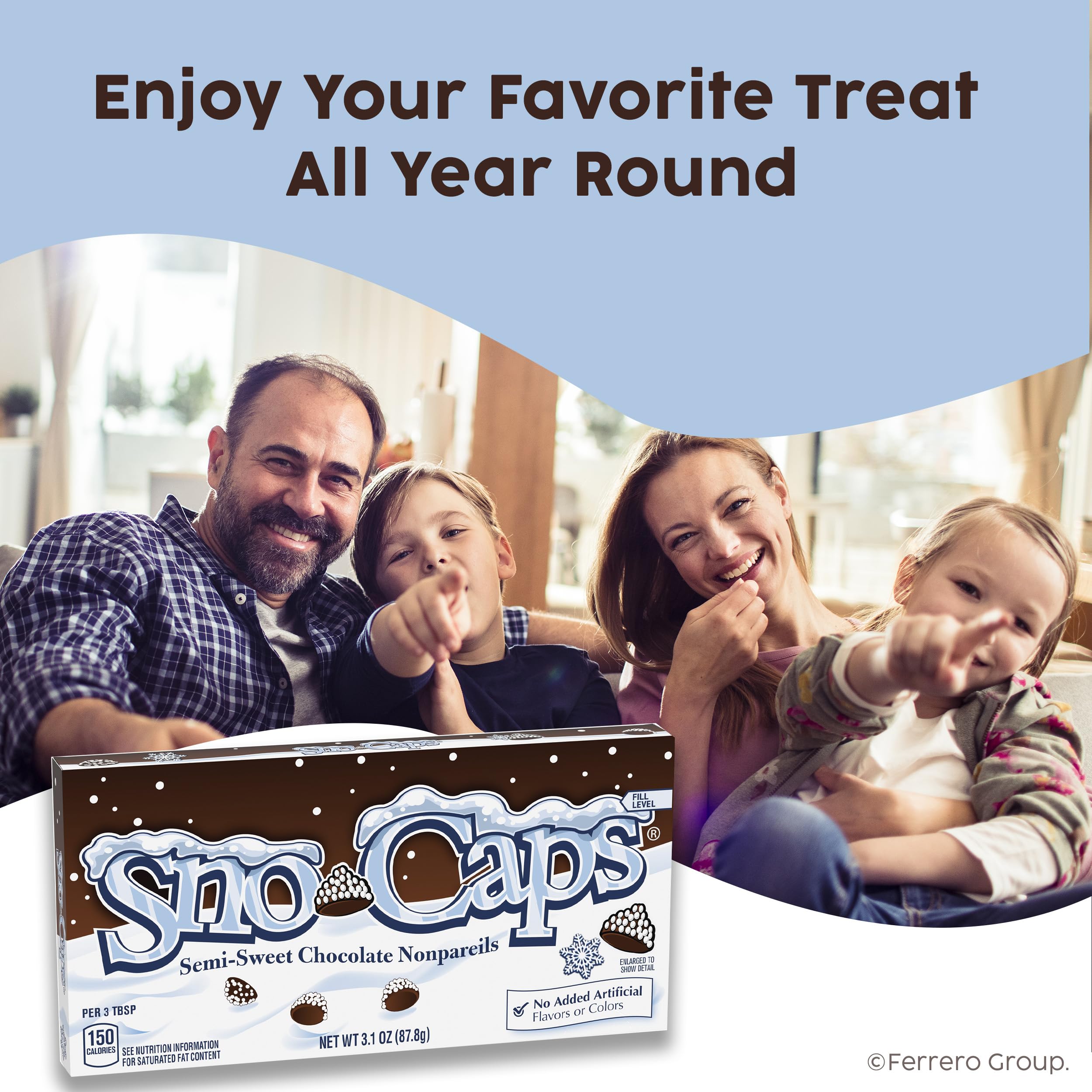 Sno-Caps used as ice cream topping adding crunchy chocolate flavor