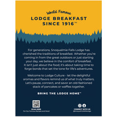 Snoqualmie Falls Lodge fluffy pancakes stacked conveying hearty homemade results