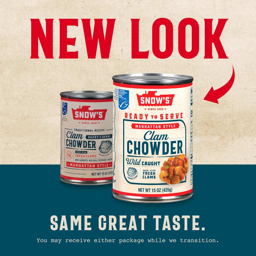 Snow's chowder served in a bowl for quick family meals