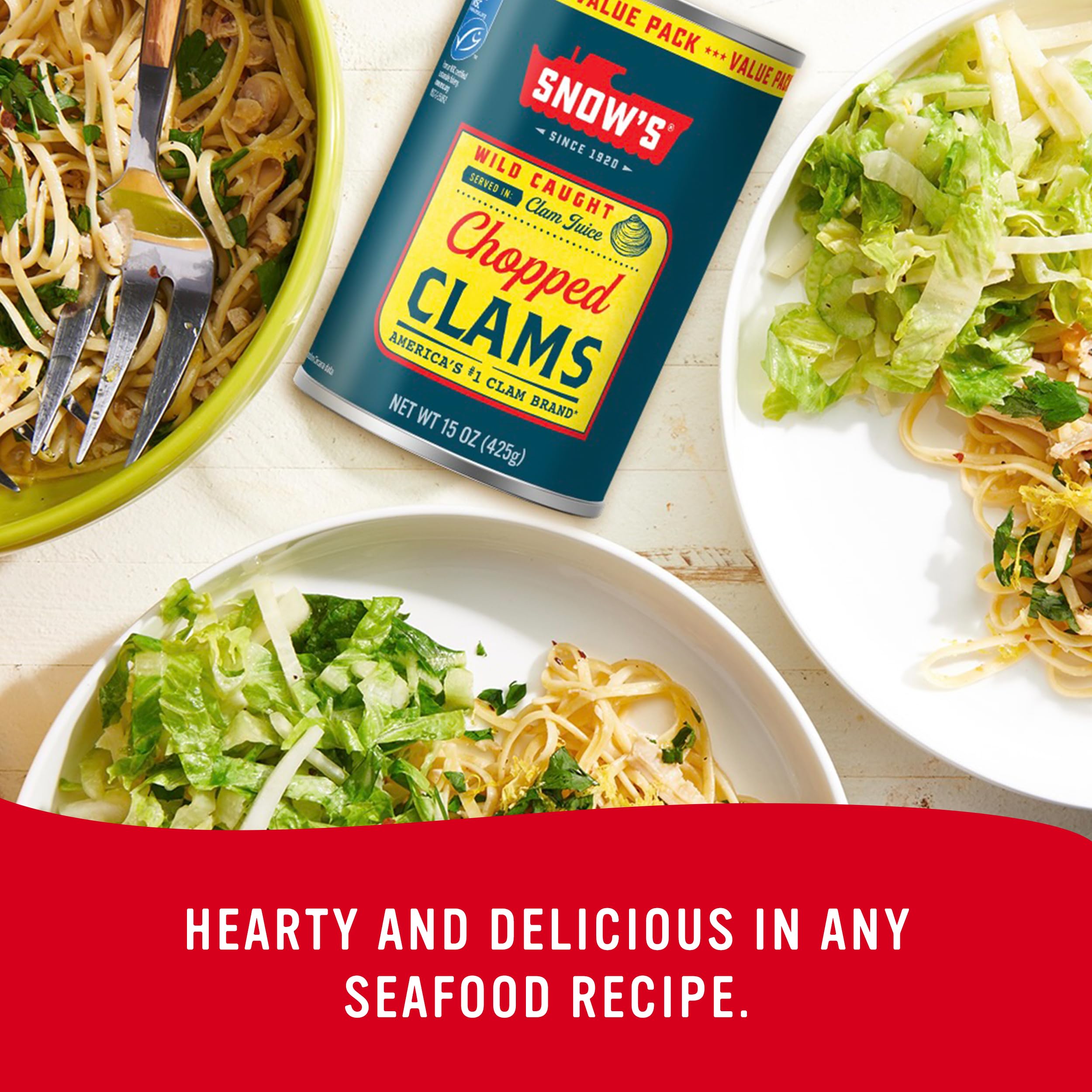 Snow's clam chowder in bowl showcasing cooked use and hearty meal appeal
