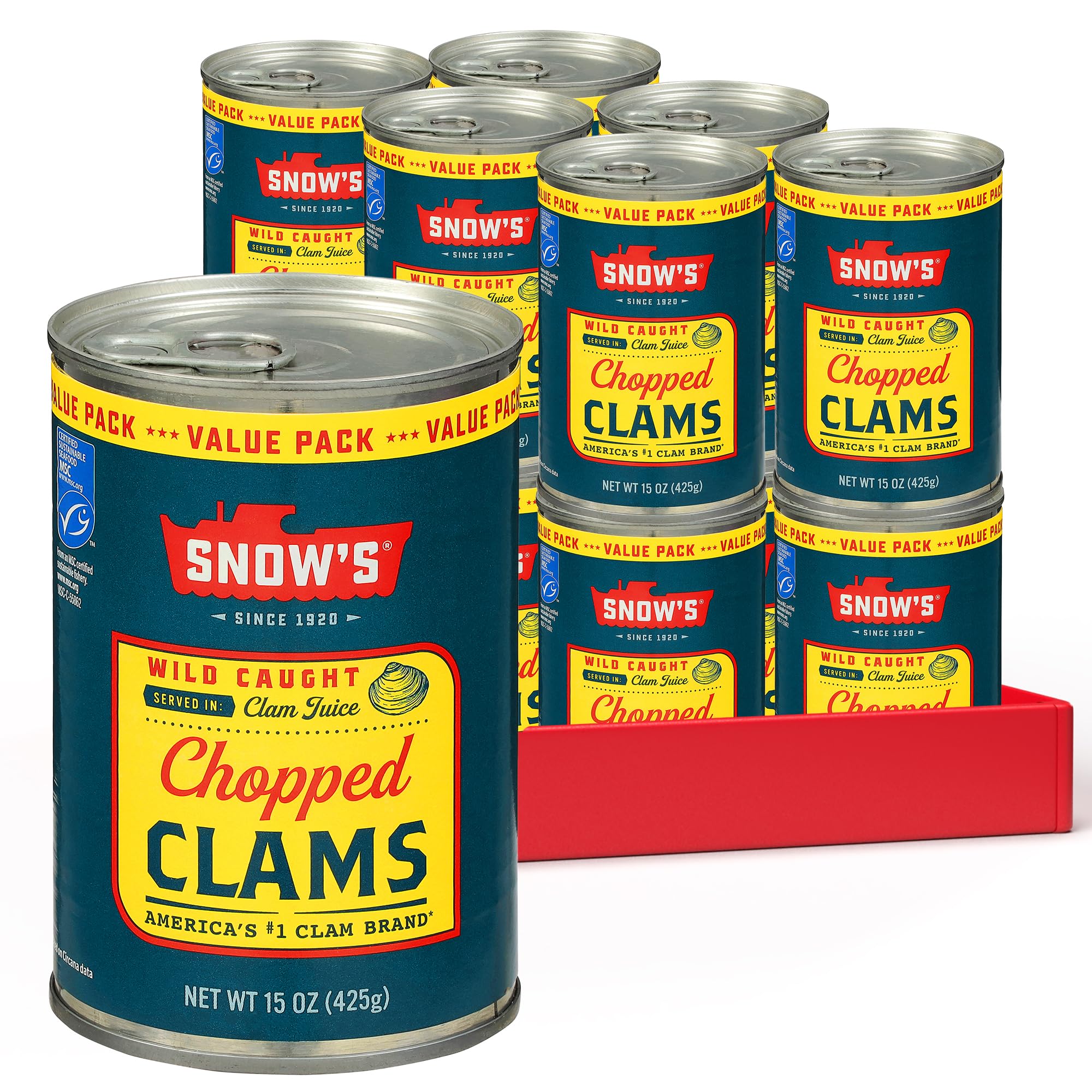 Snow's front can showing label and size for quick pantry identification and trust