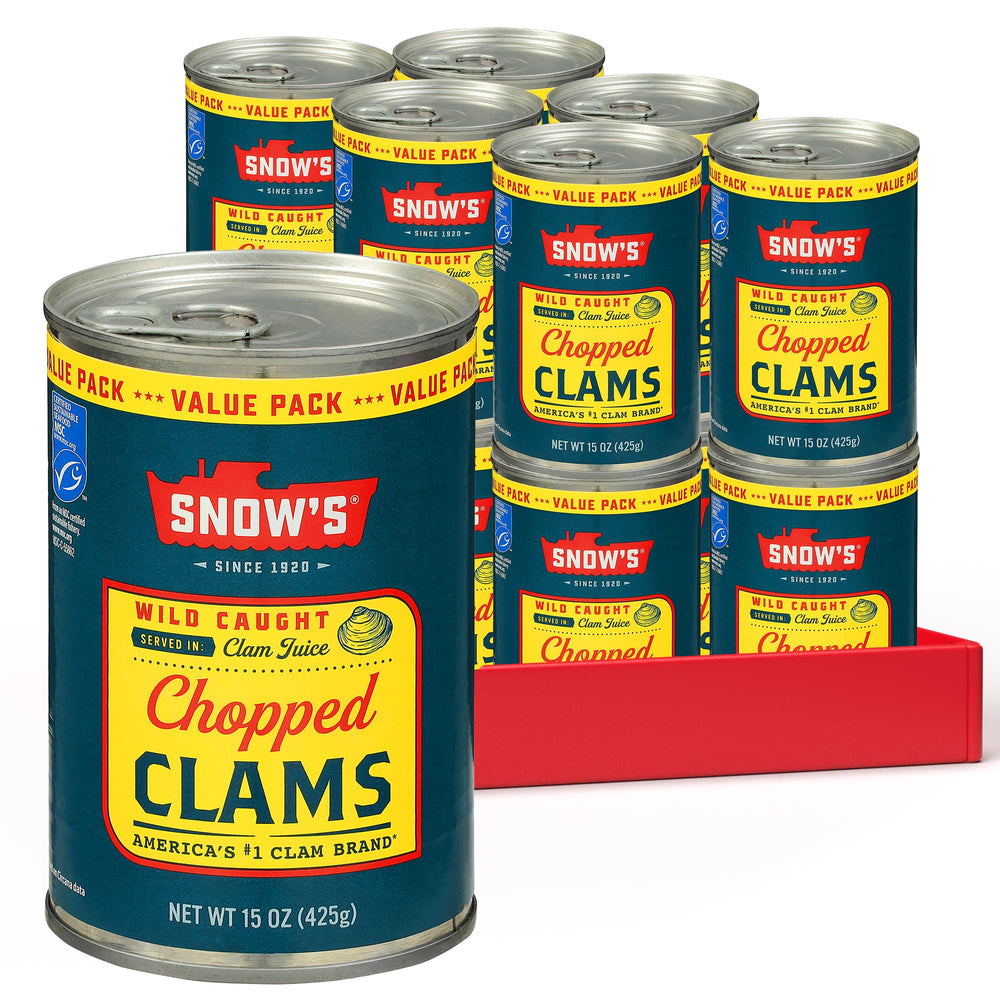 Snow's front can showing label and size for quick pantry identification and trust