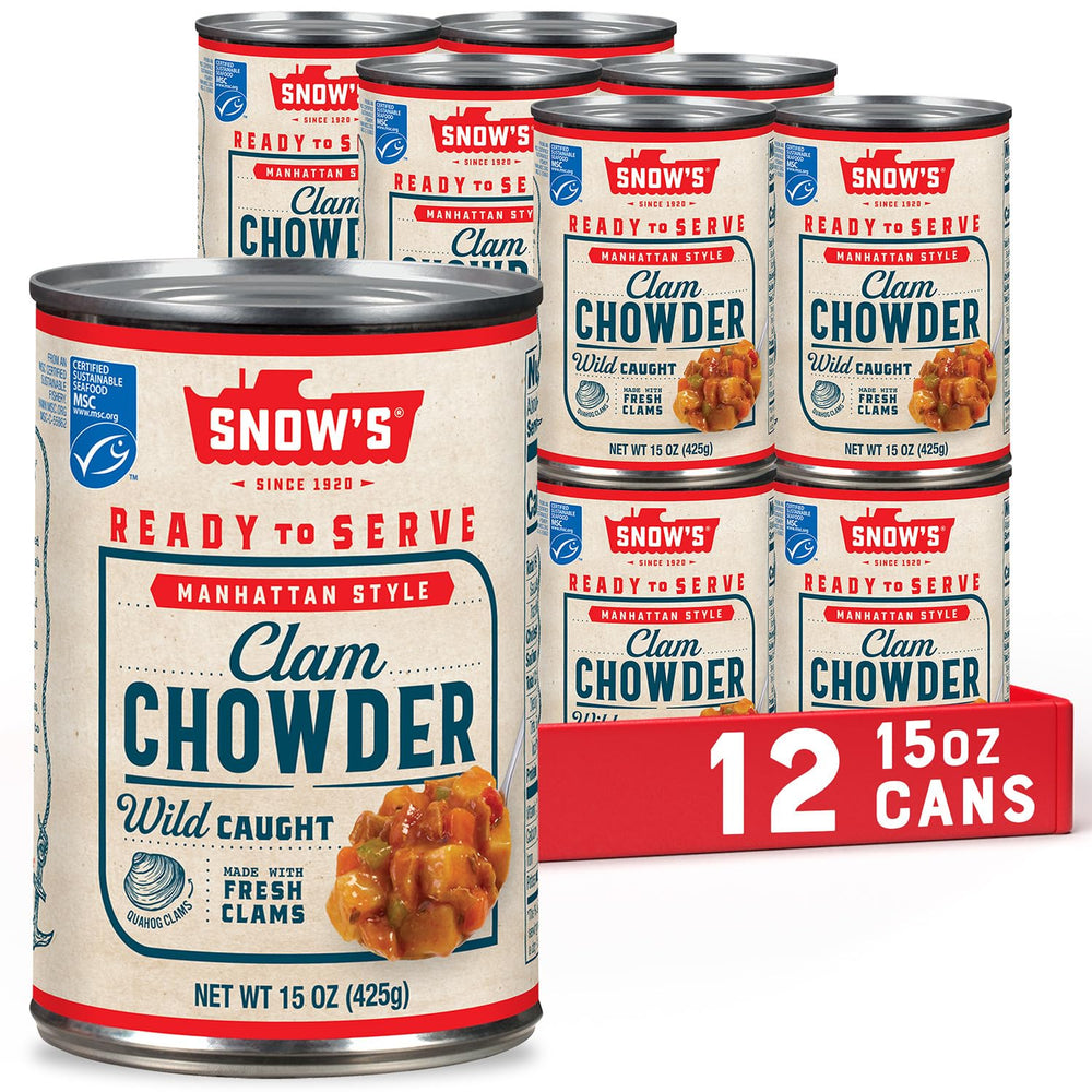 Snow's front can view showing product and easy meal benefit