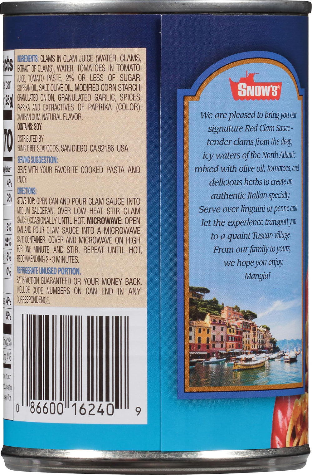 Snow's twelve-can stack showing pack size and pantry-ready convenience benefit
