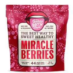 THE SNOZZBERRY FARM front packaging showing 44 freeze-dried berry halves and benefits
