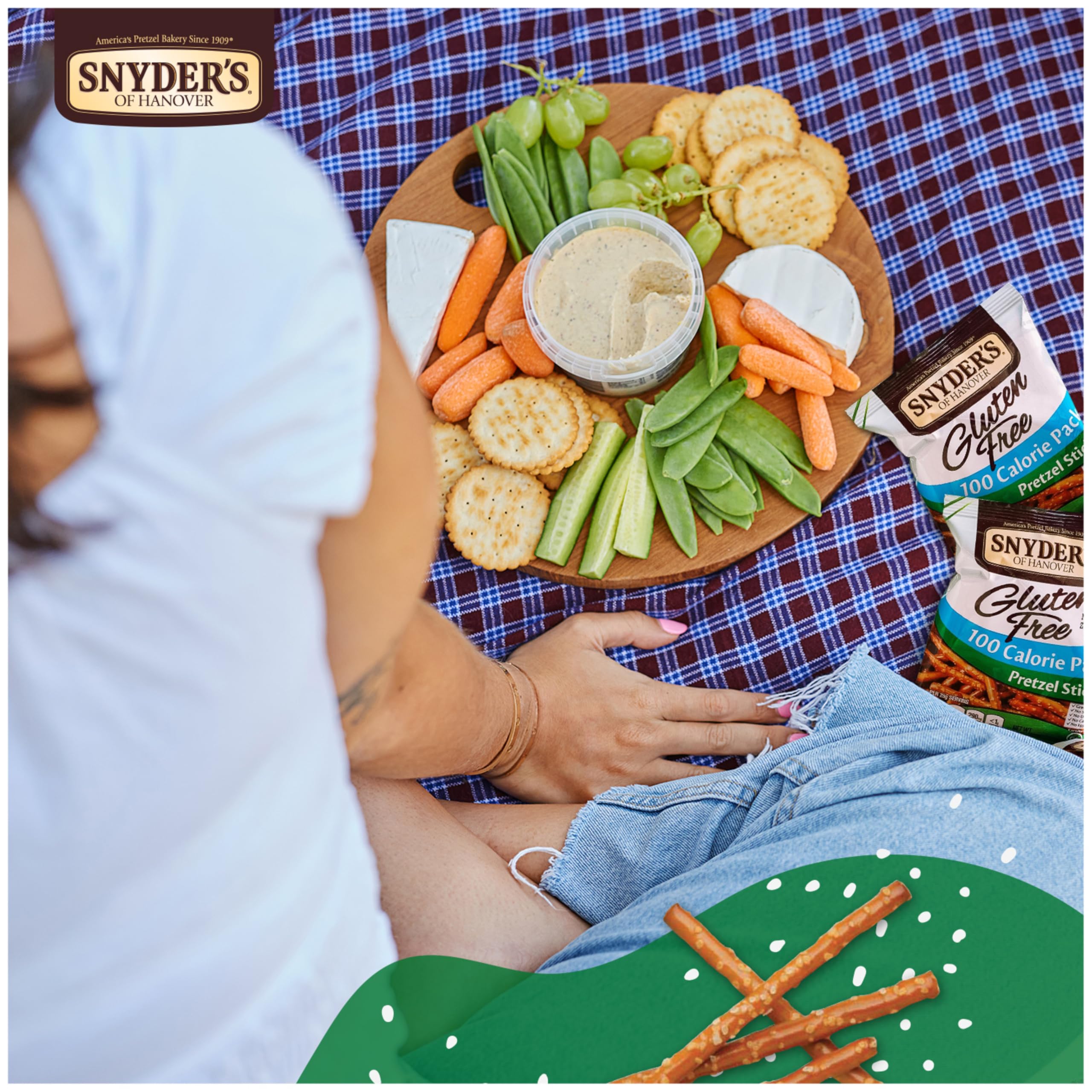 Snyder's of Hanover single bag inside a lunchbox for easy packing