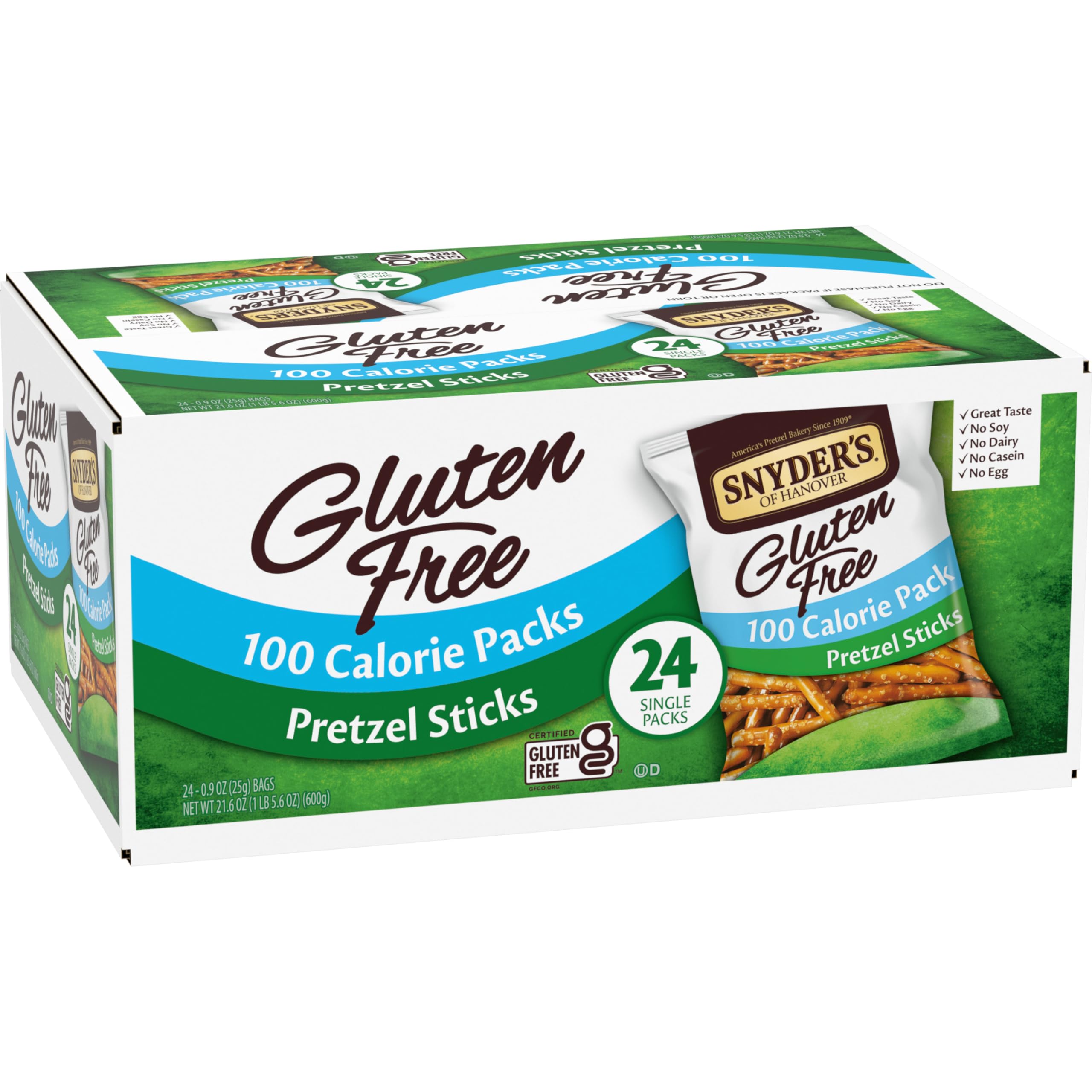 Snyder's of Hanover pretzel sticks in a classroom snack setting, nut-safe