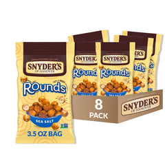 Snyder's of Hanover front packaging showing 3.5 oz pack and sea salt advantage