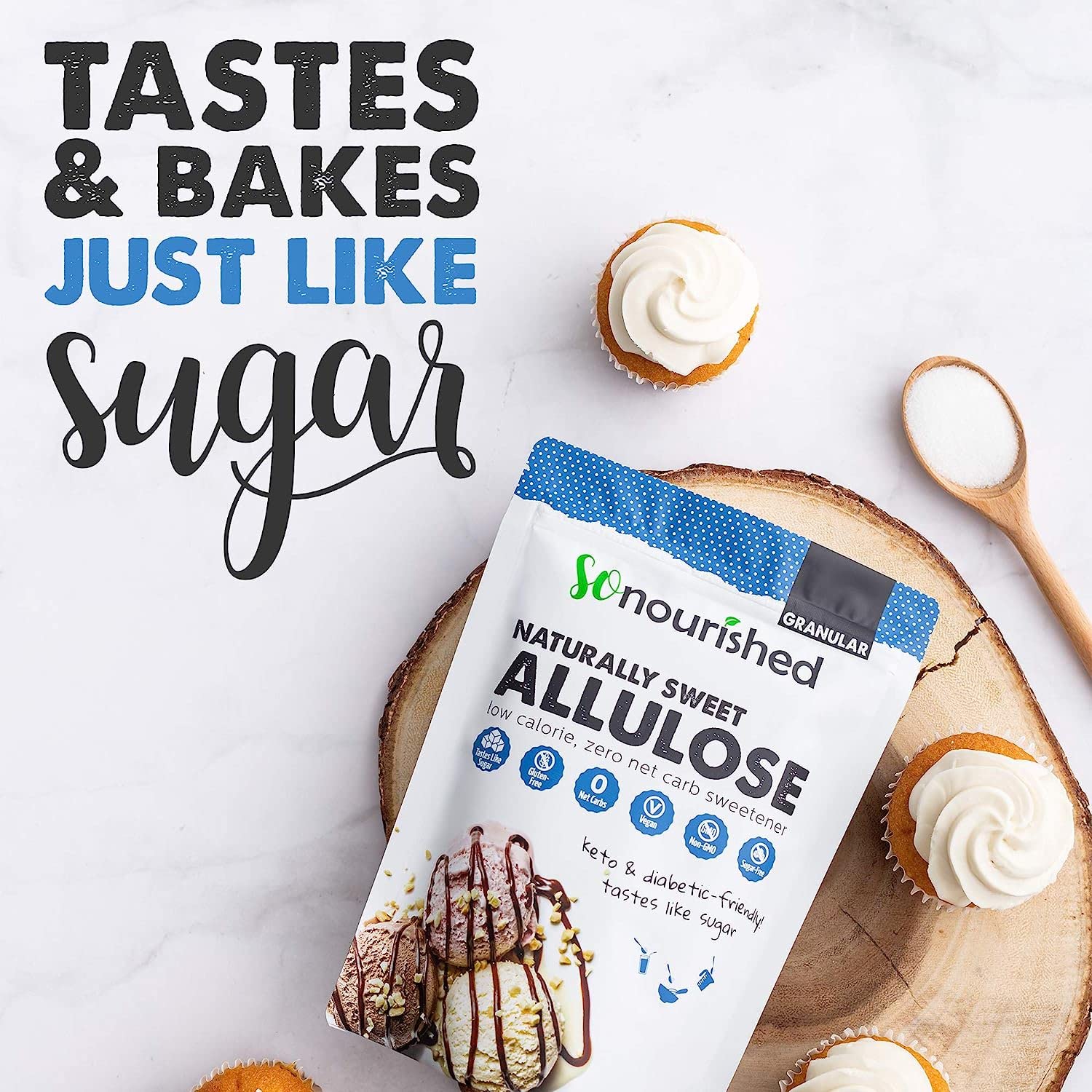 fresh-baked cookies made with So Nourished allulose showing browning benefit
