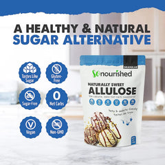 spoon scooping So Nourished allulose from bowl for easy measuring benefit