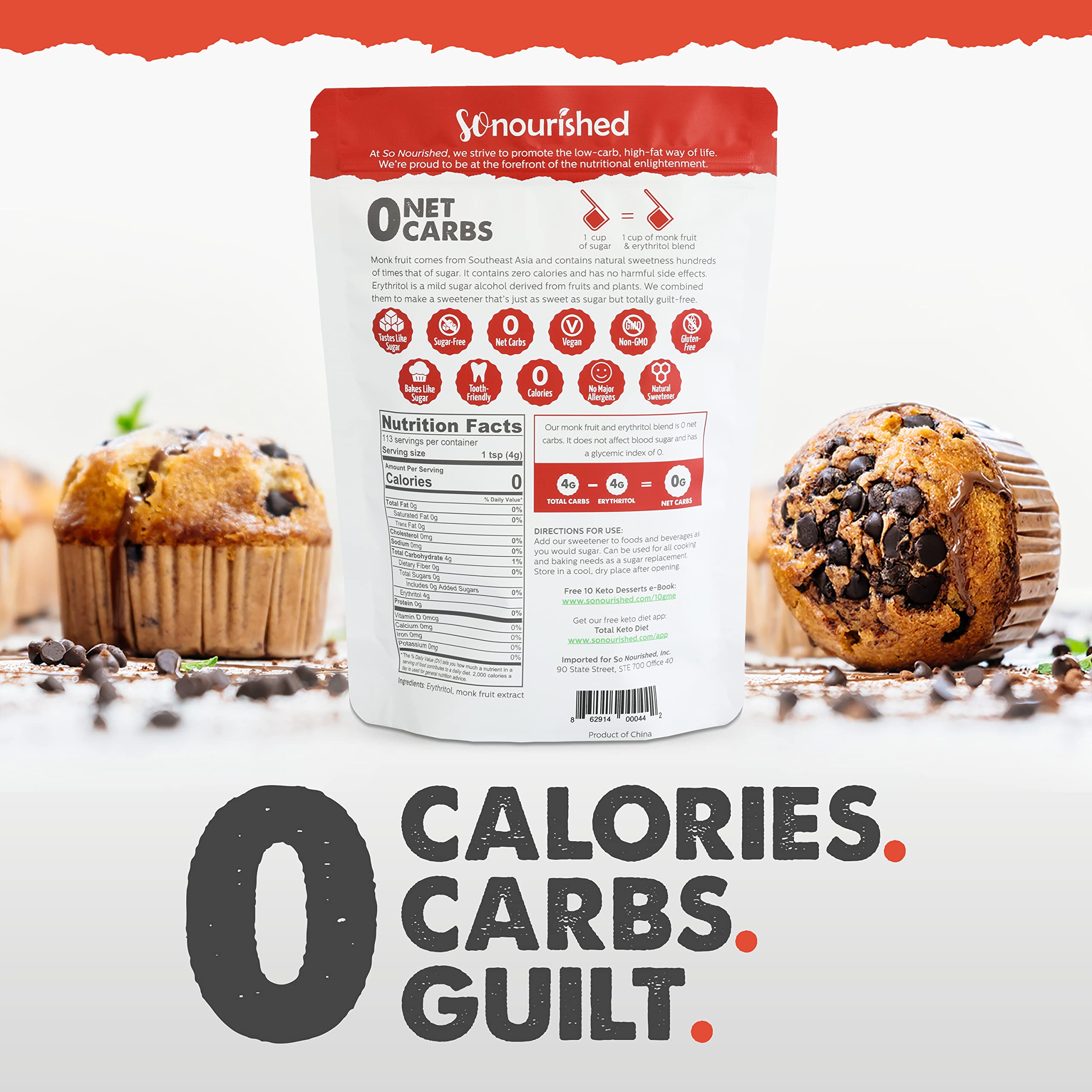 Open tub of So Nourished granulated sweetener showing scoopable texture and convenience