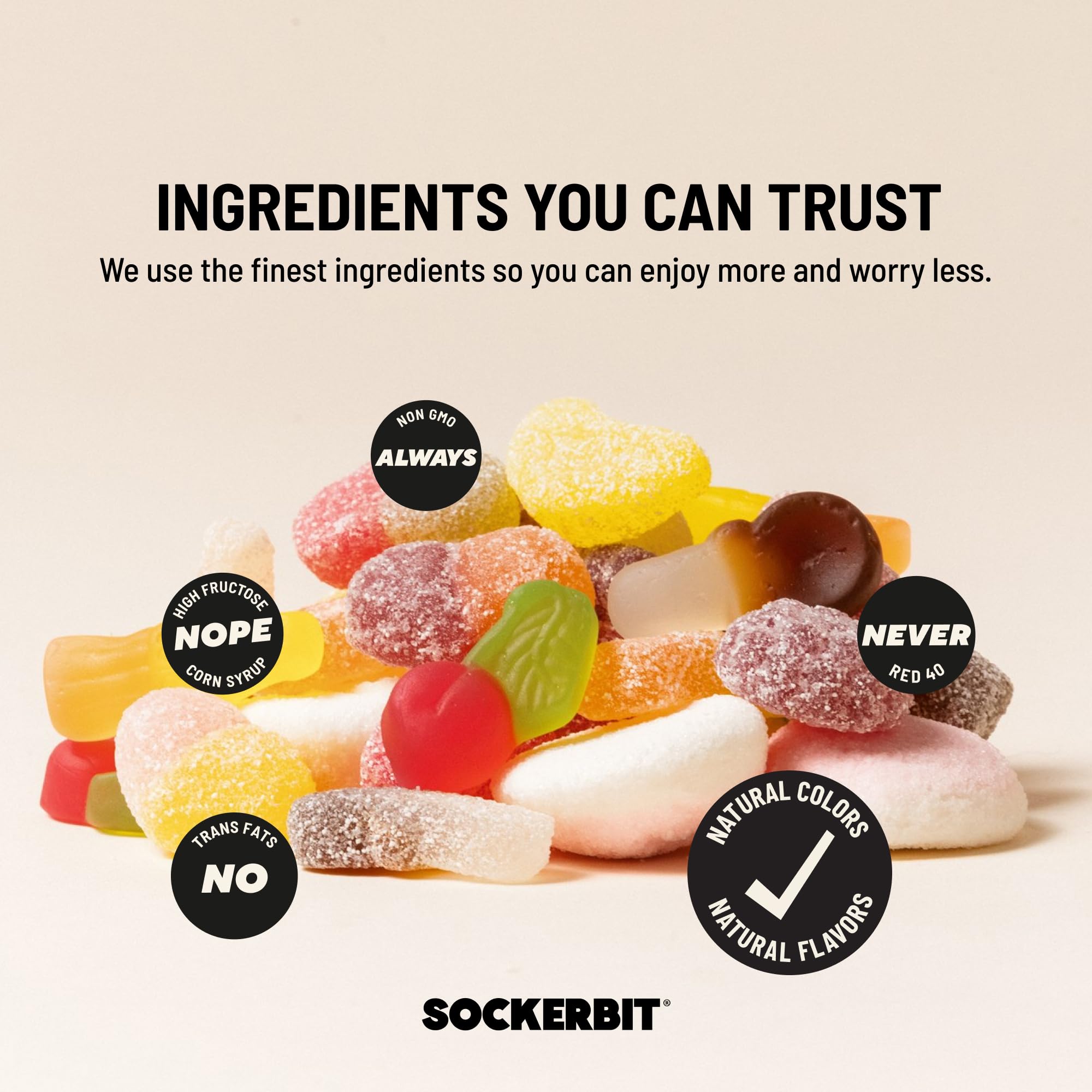 Sockerbit hearts used as cupcake garnish adding flavor and visual interest