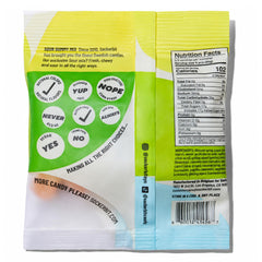 Sockerbit assorted gummy shapes arrayed to show variety and playful eating experience benefit