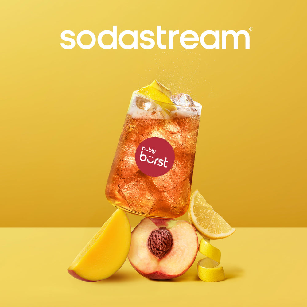 sodastream bottle held next to a hand to show 440ml scale and serving size