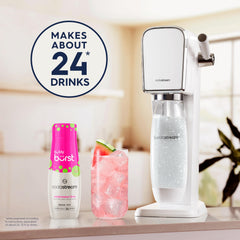 sodastream Bubly Burst close-up label and cap, easy-to-read directions and ingredient clarity