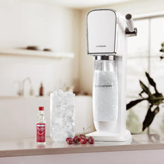sodastream bubly Drops Cherry next to a glass for scale showing compact 40ml bottle