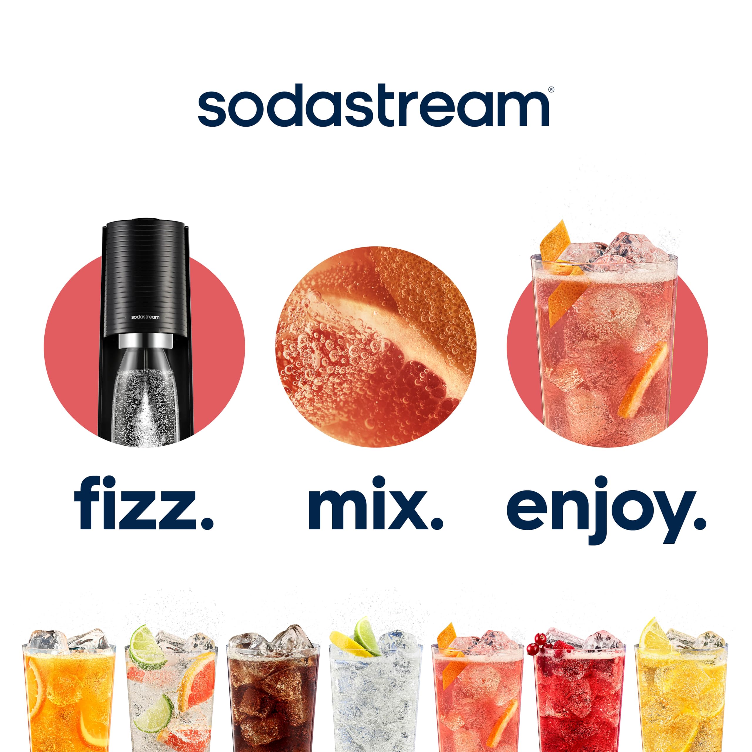 sodastream Bubly drops next to a soda can to show size and long-lasting supply