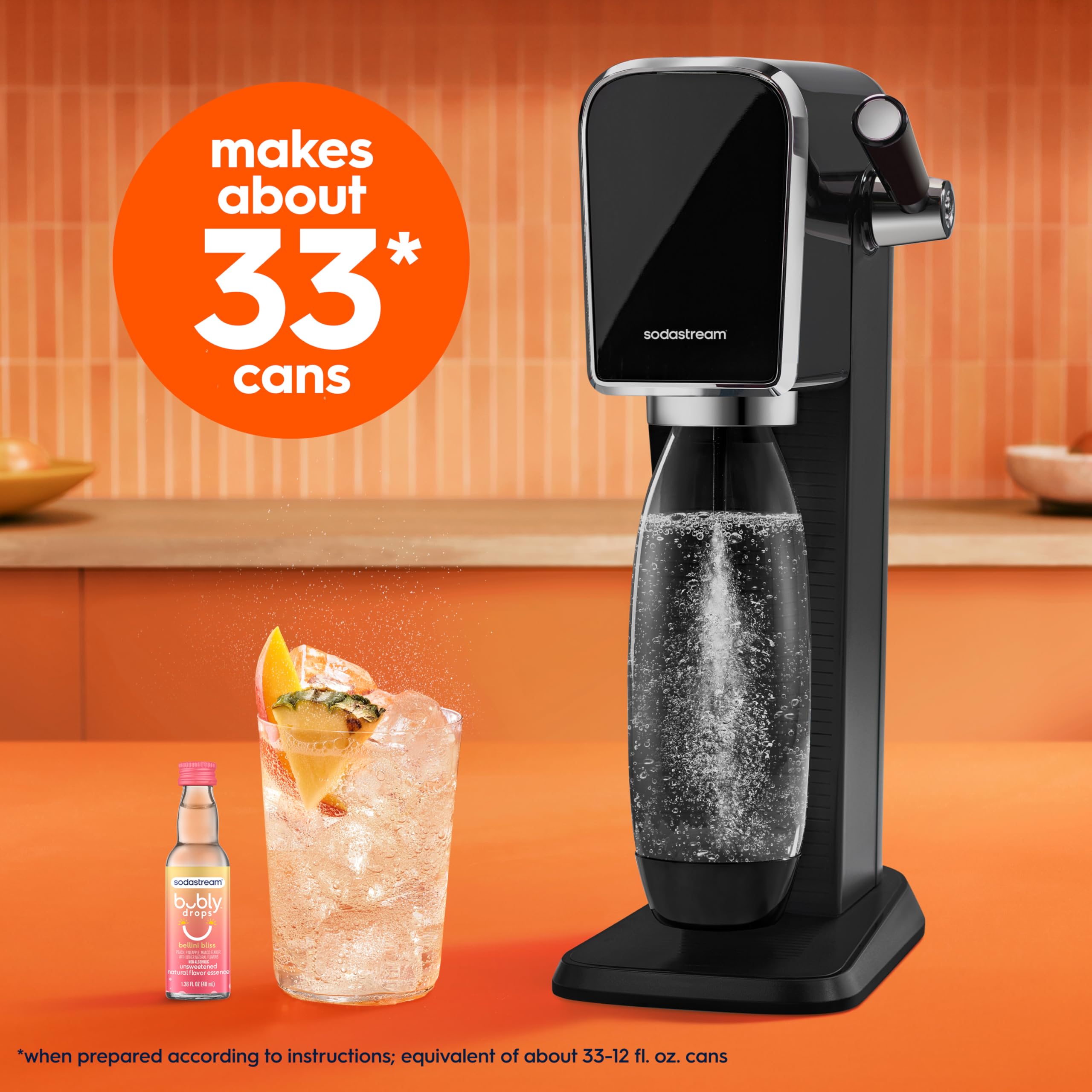 sodastream bubly lineup of six bottles displaying variety and convenience