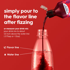 sodastream Bubly label nutrition and directions visible for correct mixing and calorie info