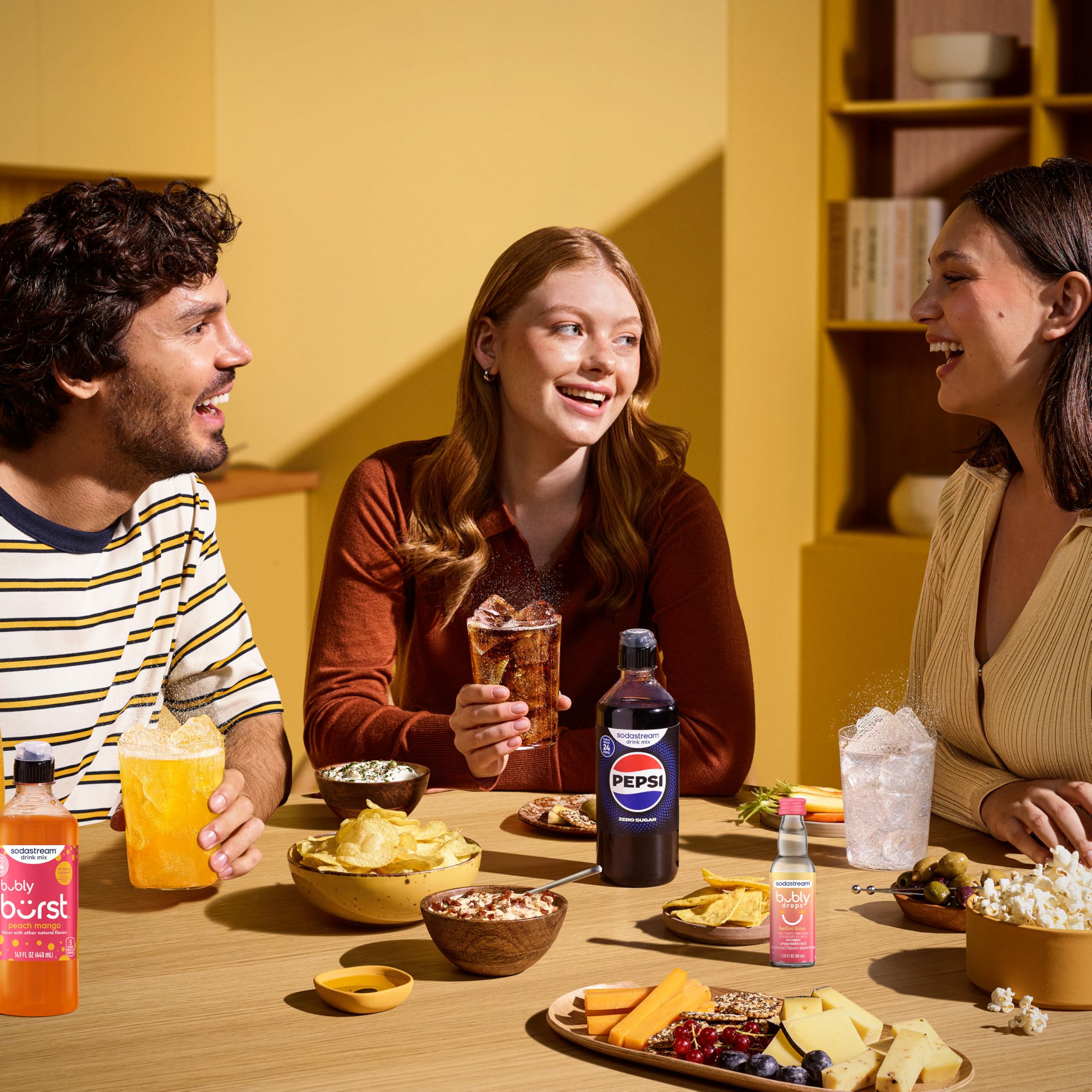 sodastream bubly in kitchen scene showing on-demand flavored sparkling water