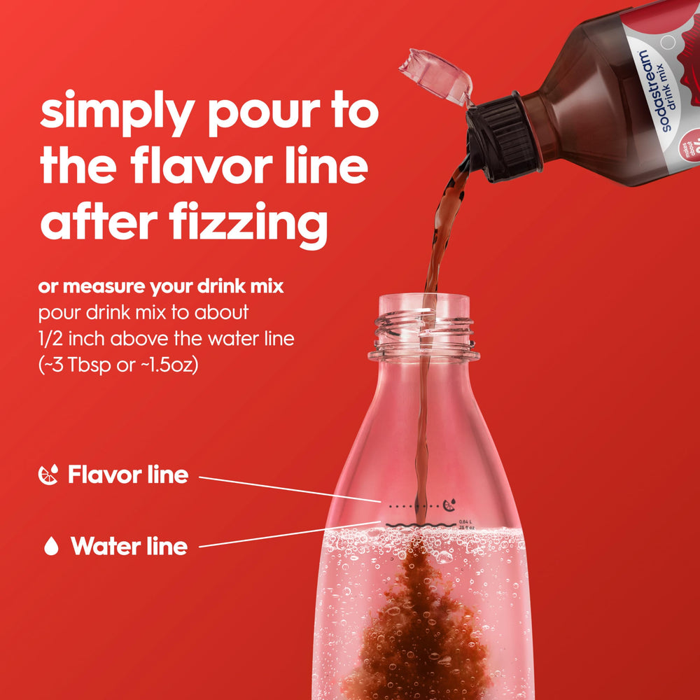 sodastream prepared diet cola in glass illustrating refreshing zero-calorie taste