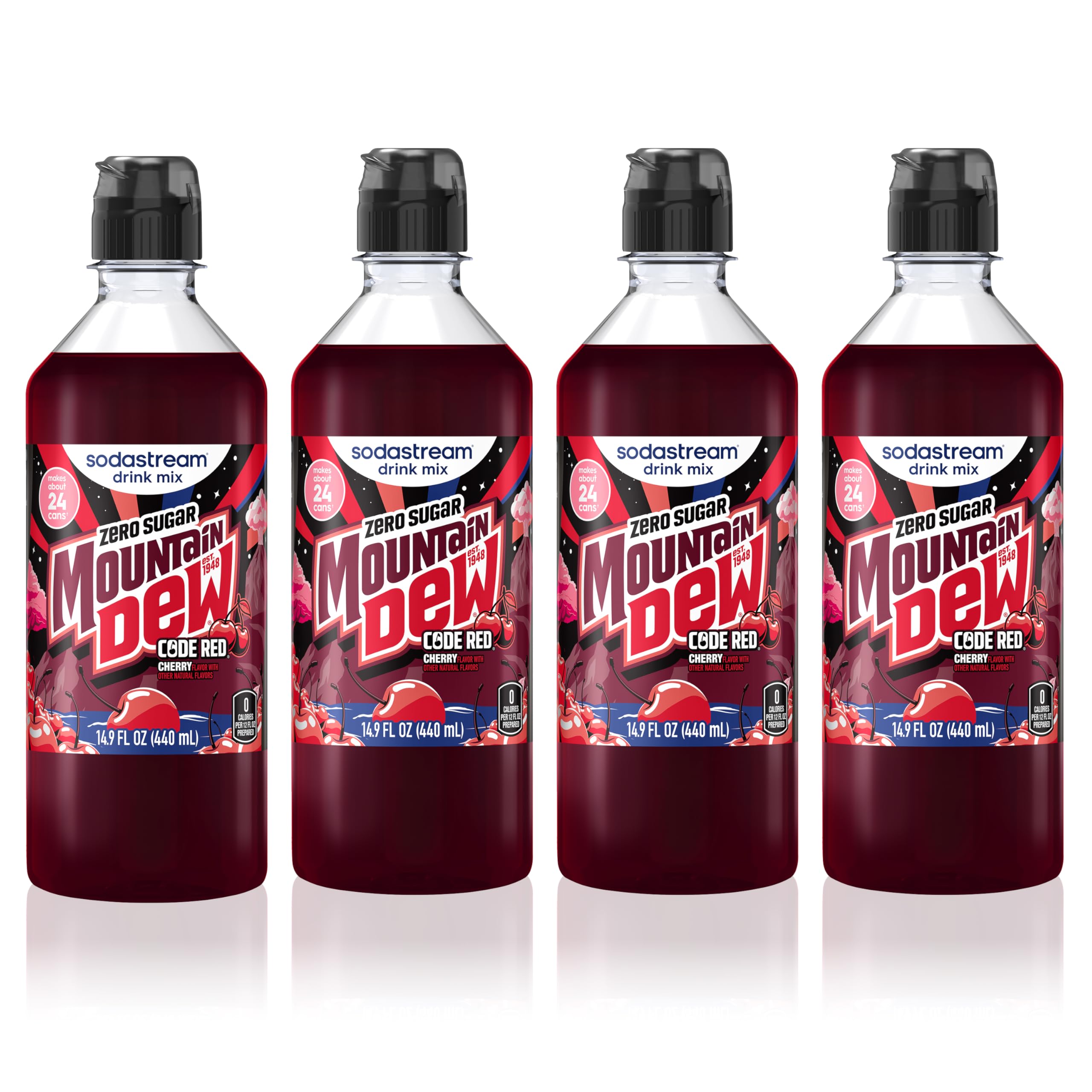 sodastream four-pack front view showing pack and branding, convenient supply