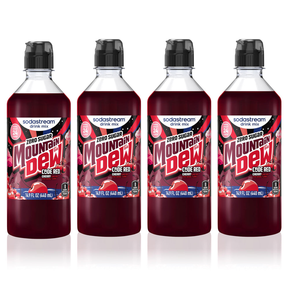 sodastream four-pack front view showing pack and branding, convenient supply