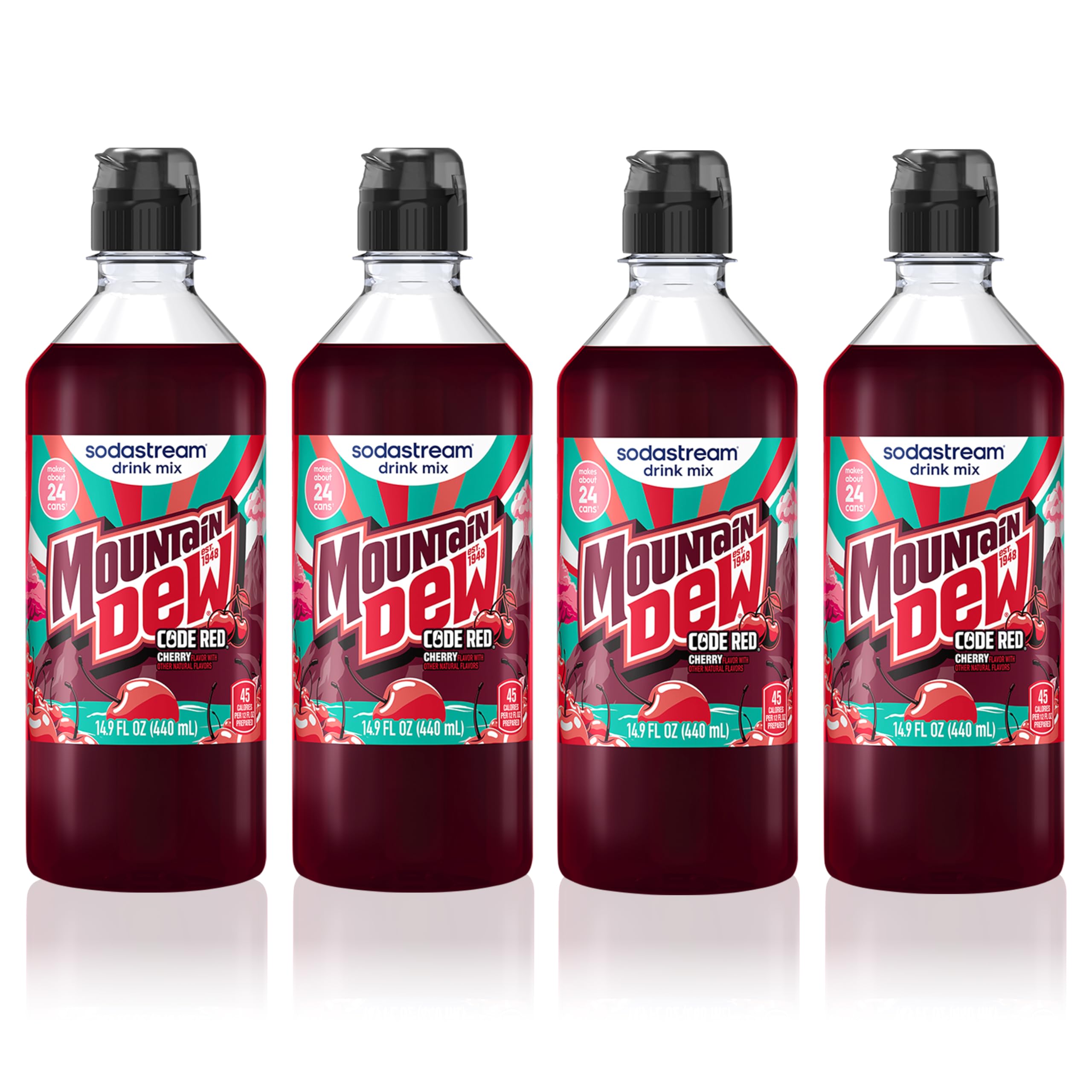 sodastream Code Red front packaging showing four bottles and clear benefit of variety