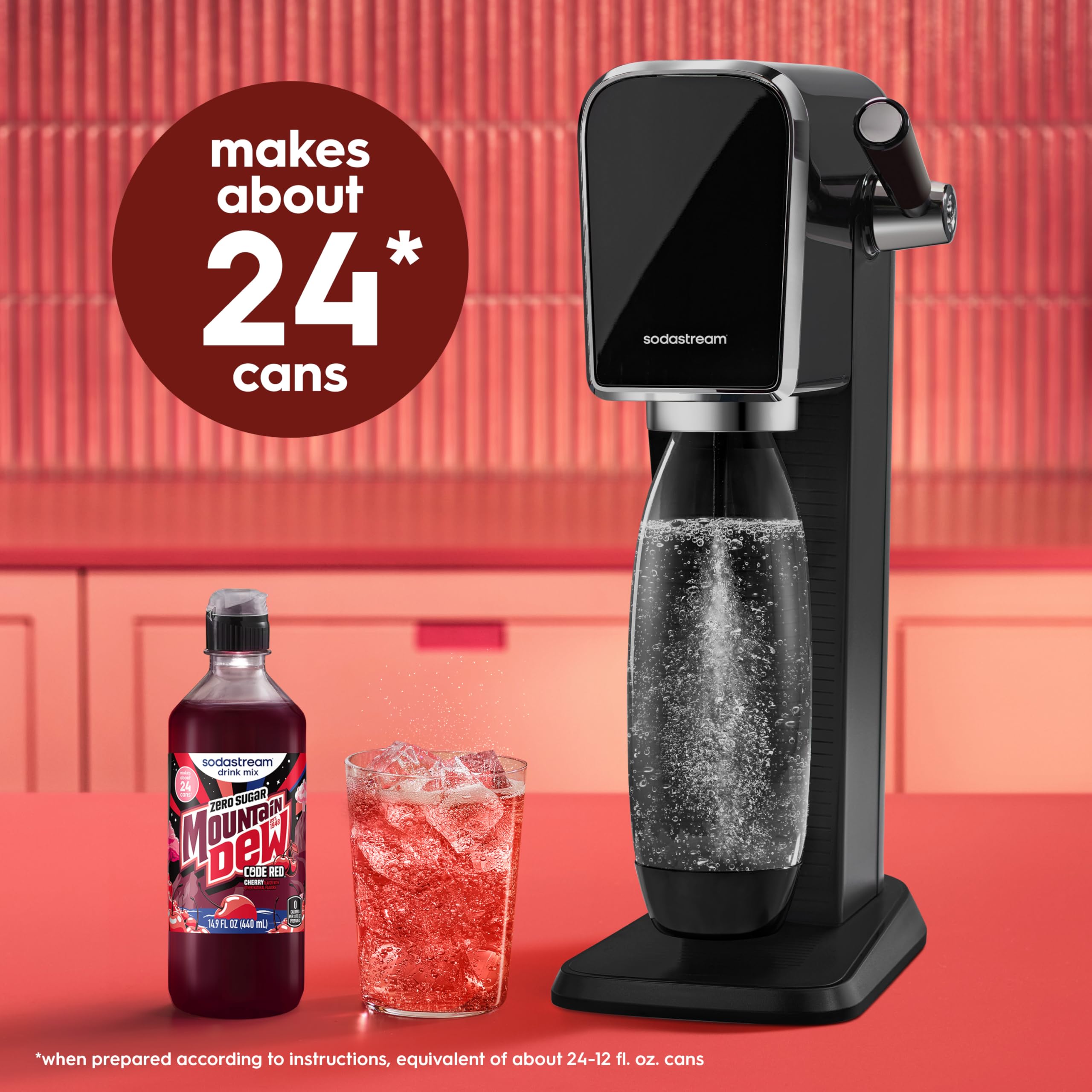 sodastream flavor line measurement visible for consistent taste each serving