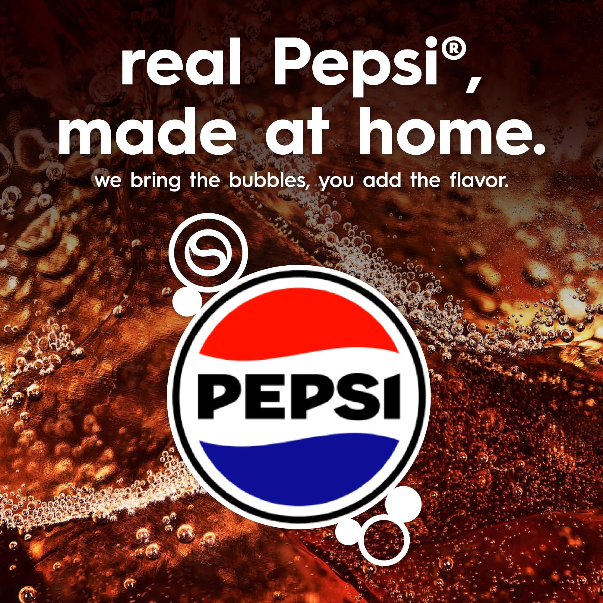 sodastream close-up of bottle label highlighting authentic Diet Pepsi taste