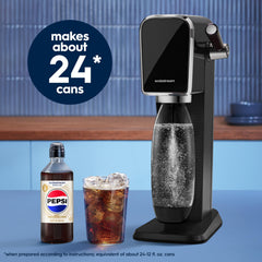 sodastream bottle side label with mixing line for accurate servings benefit