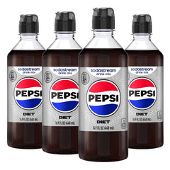 sodastream front packaging showing four Diet Pepsi bottles and quantity benefit