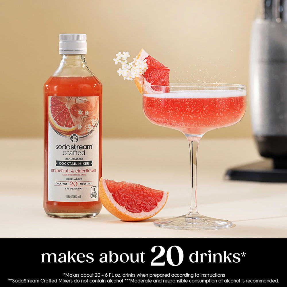 sodastream garnished cocktail with grapefruit slice showing impressive presentation