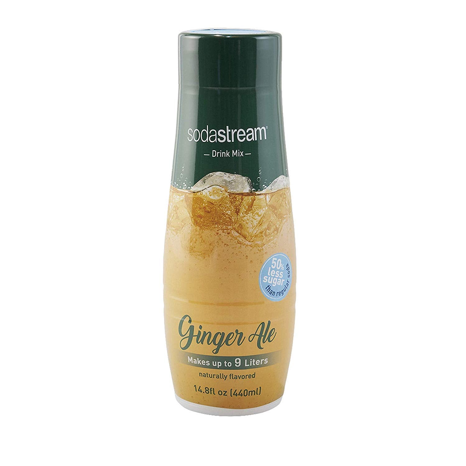 SodaStream ginger ale poured into a glass over ice demonstrating refreshing ginger flavor and home convenience