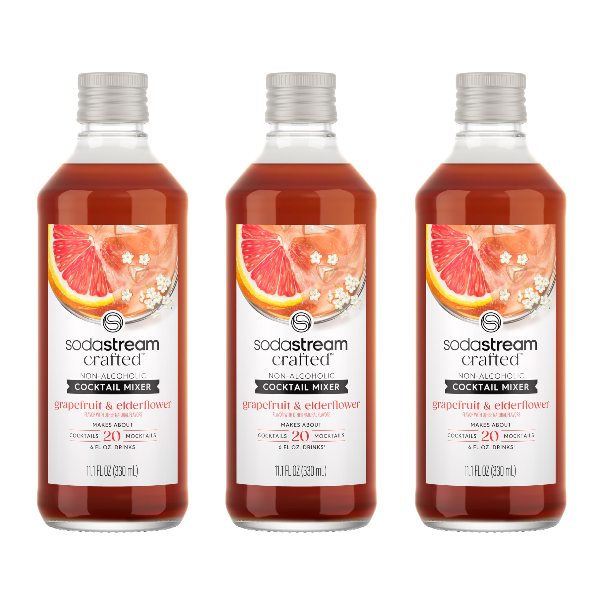 sodastream front packaging showing three bottles and easy mix convenience