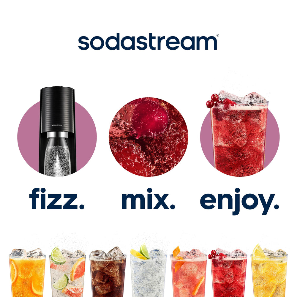 sodastream serving size chart showing 9L yield and number of 12oz servings