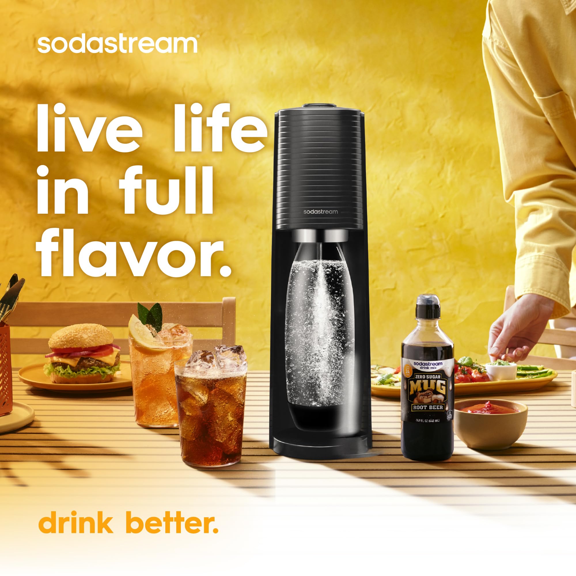 sodastream packaging with recycling icons promoting reduced waste