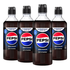 sodastream Pepsi Zero front pack showing four bottles and value