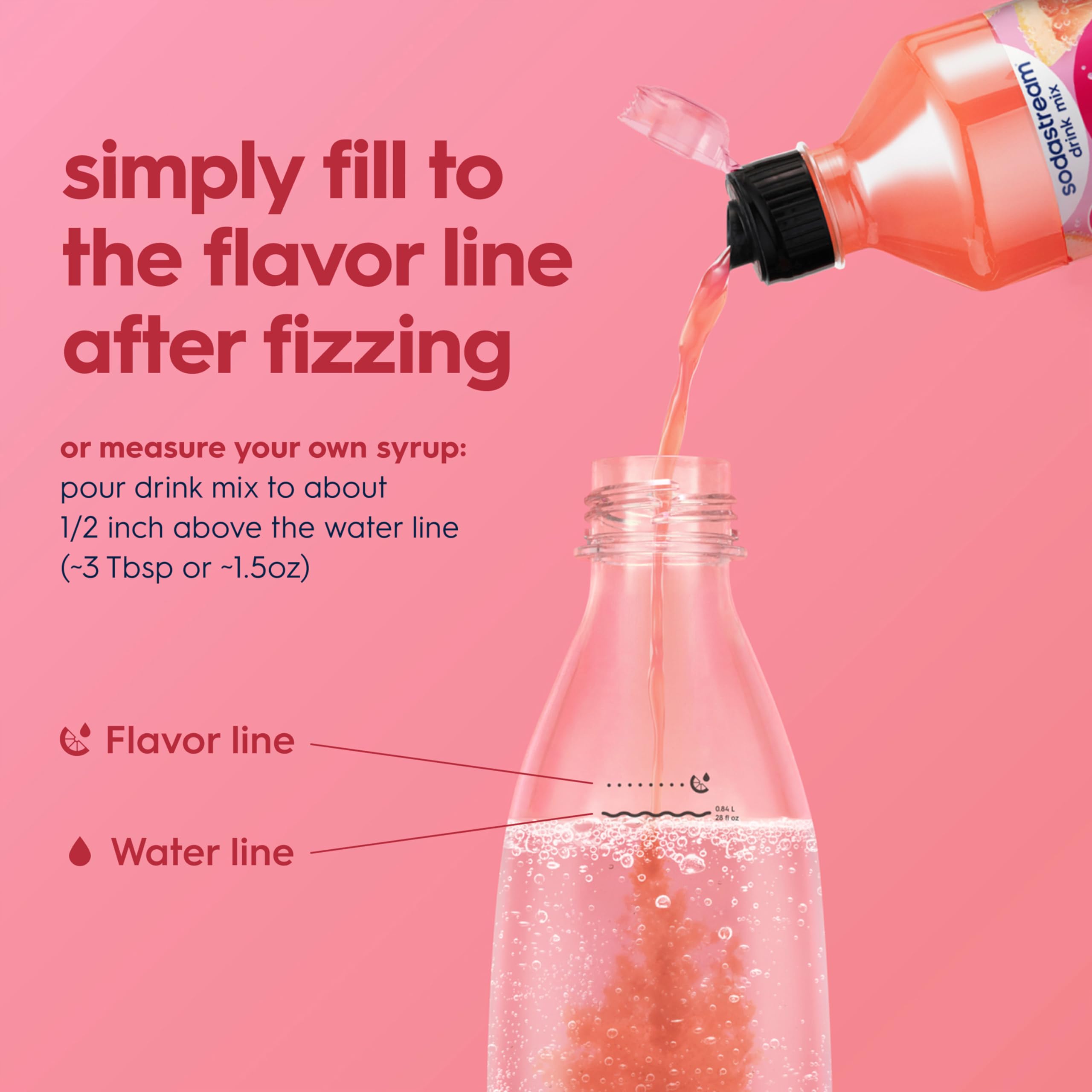 sodastream poured sparkling glass with grapefruit garnish showing refreshing result