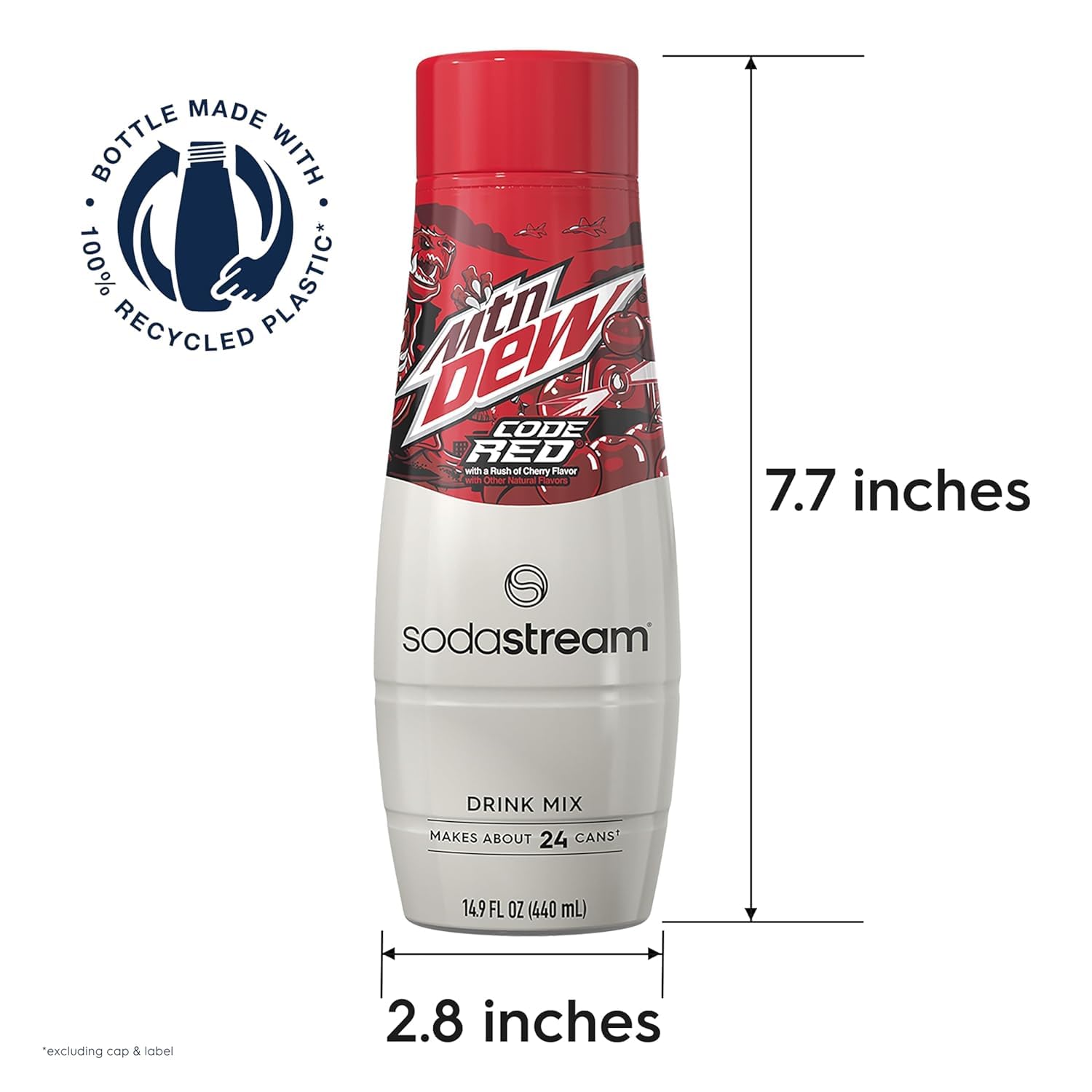 sodastream prepared glass with bottle behind it, shows final zero-calorie beverage