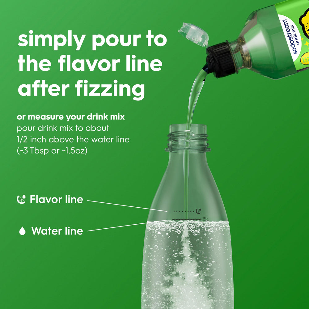 sodastream Starry Zero pouring into carbonated water to demonstrate simple mixing process