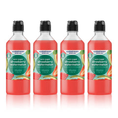 sodastream front packaging showing four strawberry watermelon bottles and value pack - quick refill convenience