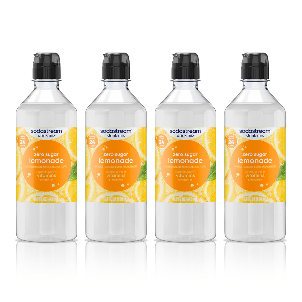 sodastream front package showing four pour bottles and brand convenience