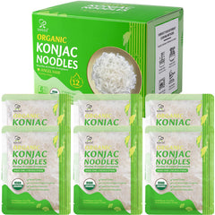 Soeos front packaging showing angel hair konjac noodles and six-pack convenience